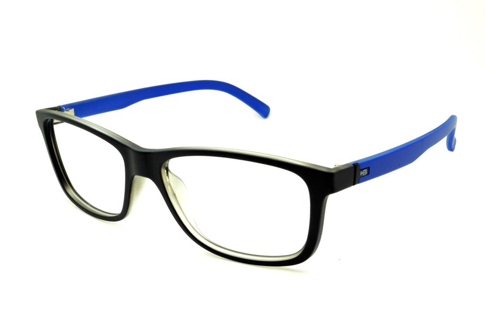 Óculos de grau Hot Buttered HB Polytech preto fosco com haste azul royal para homens