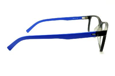 Óculos de grau Hot Buttered HB Polytech preto fosco com haste azul royal para homens