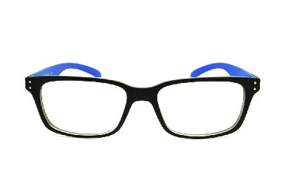 Óculos HB M93 105 Black Matte Blue Aerotech preto fosco com haste azul fosco e detalhe metal