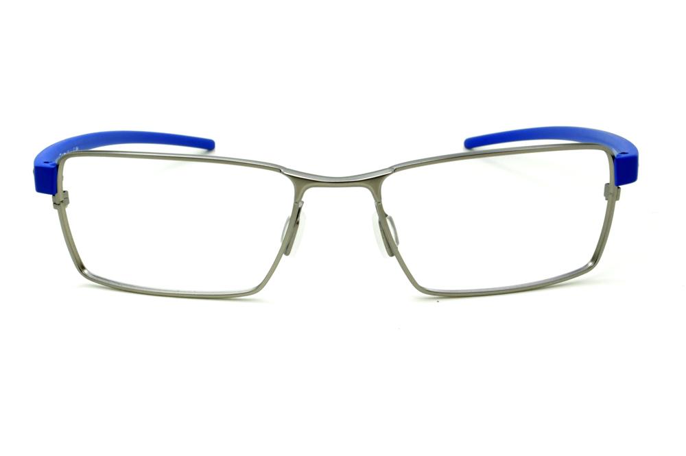 Óculos de grau Hot Buttered HB Duotech em metal grafite com haste azul royal para homens
