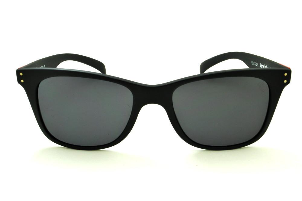 Óculos HB Land Shark 2 Matte Black/Red preto fosco emblema vermelho e lente cinza