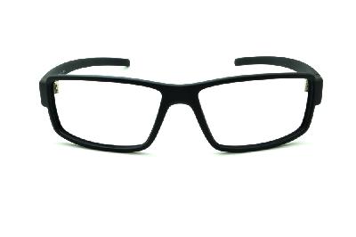Óculos HB Matte Black - Acetato preto fosco com detalhe em aço escovado
