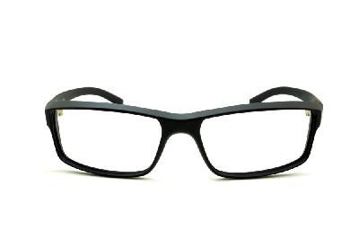 Óculos HB Matte Black - Acetato preto fosco com detalhe metal