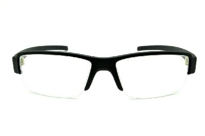 Óculos HB Matte Black - Acetato preto fosco detalhe em aço escovado e fio de nylon