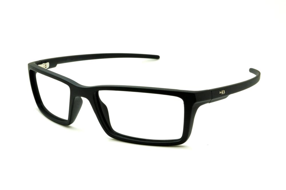 Óculos HB Matte Black preto fosco e detalhe metal