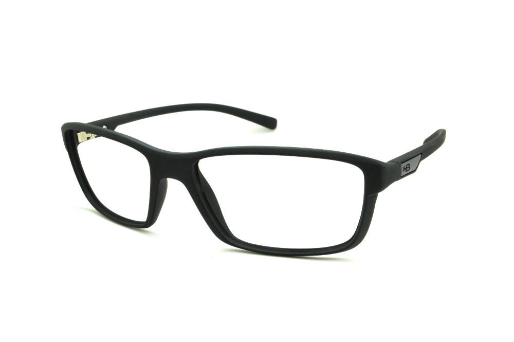 Óculos HB Matte Black preto fosco e detalhe metal e detalhe cinza