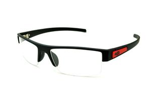Óculos HB Matte Black Red - Acetato preto fosco e detalhe em vermelho e fio de nylon