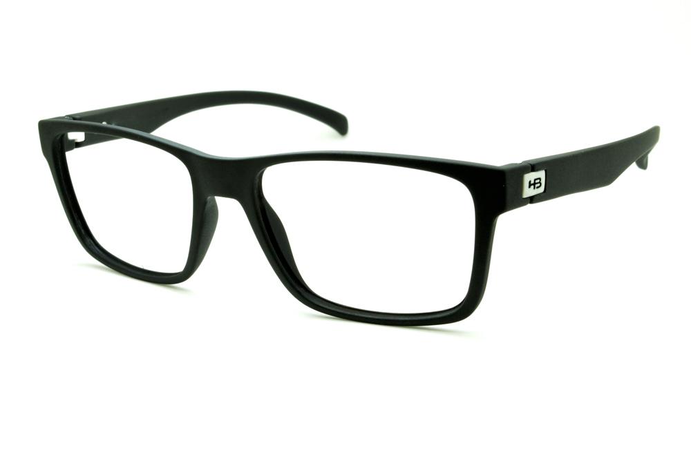 Óculos HB Matte Black preto fosco detalhe branco