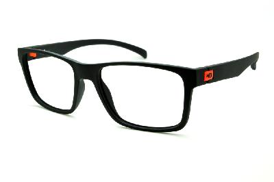 Óculos de grau Hot Buttered HB Polytech preto fosco com laranja nas hastes para homens