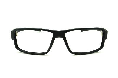 Óculos HB Matte Black/Blue - Acetato preto fosco com detalhe azul