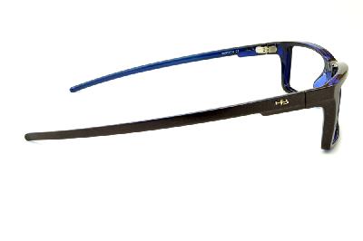 Óculos HB Metalic Blue - Acetato chumbo brilhante/azul e detalhe metal