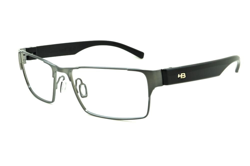 Óculos HB Nickel Gloss Black metal niquel e haste preta masculino