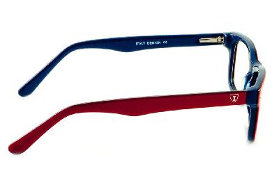 Óculos de grau Ilusion acetato vermelho e azul infantil para meninos