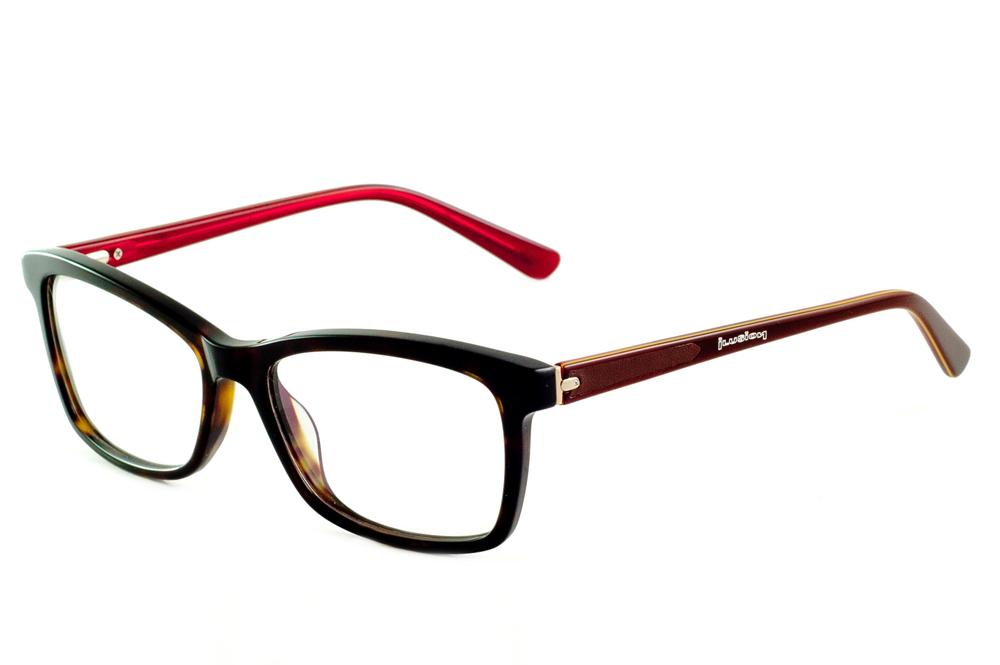 Óculos Ilusion SL6850 demi efeito onça haste vermelho/marrom strass