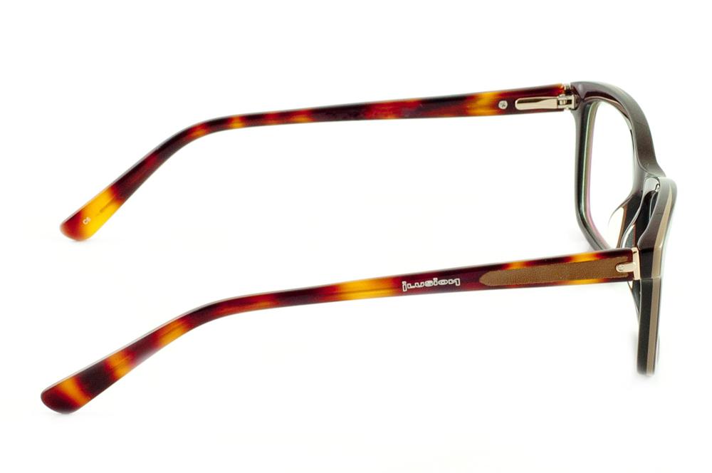 Óculos Ilusion de grau em acetato marrom com haste demi efeito onça para mulher