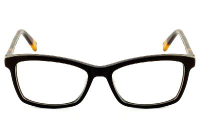 Óculos Ilusion de grau em acetato marrom com haste demi efeito onça para mulher