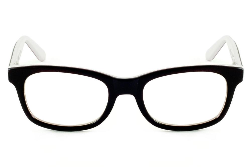 Óculos de grau Ilusion acetato marrom café escuro e branco para mulheres