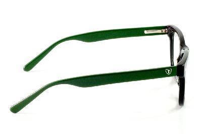 Óculos de grau Ilusion acetato preto com haste verde infantil para meninos