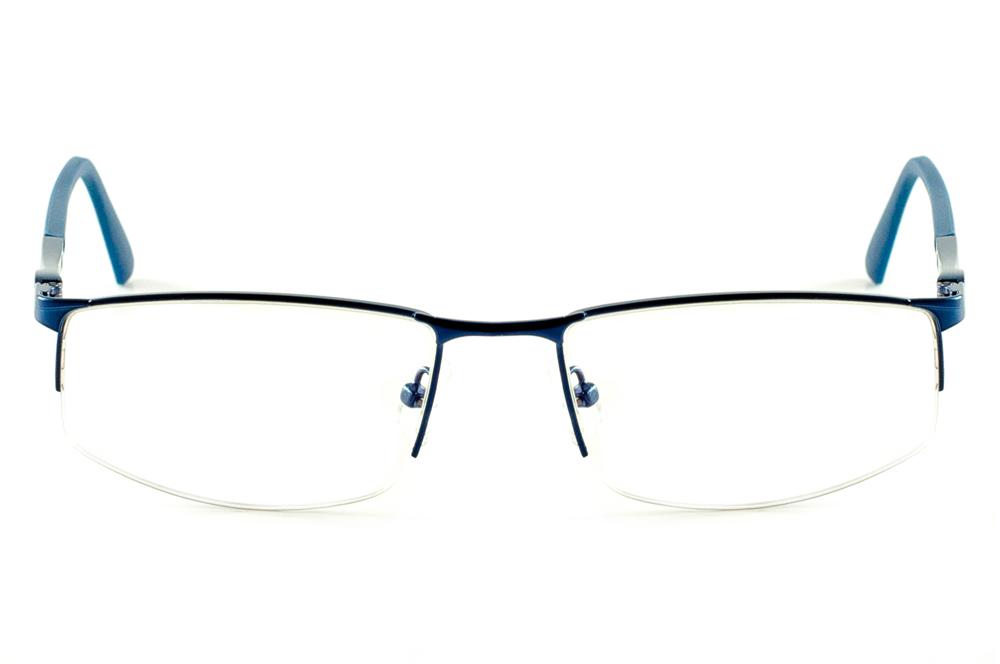 Óculos Ilusion azul royal com haste azul metálico