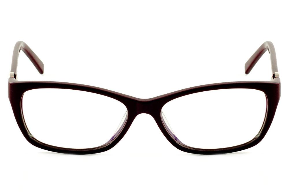 Óculos Ilusion armação de grau feminina em acetato quadrado oval vinho bordô e haste com mola dourado