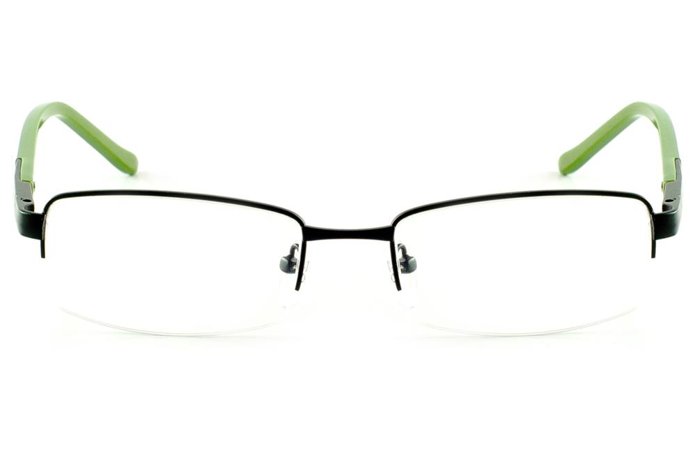 Óculos de grau Ilusion preto em fio de nylon com haste preto/verde para homens