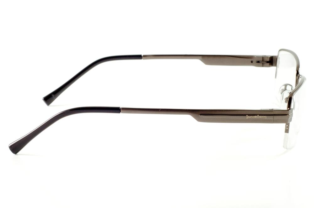 Óculos Ilusion fio de nylon quadrado chumbo marrom com haste flexível de mola