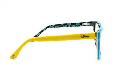 Óculos Disney acetato azul claro e haste com desenhos amarela flexível de mola