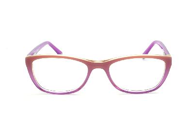 Óculos de grau infantil Disney Princesa acetato roxo com rosa claro feminino com chaveiro