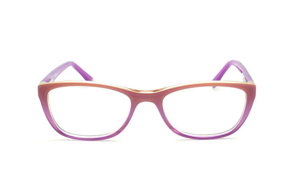 Óculos de grau infantil Disney Princesa acetato roxo com rosa claro feminino com chaveiro