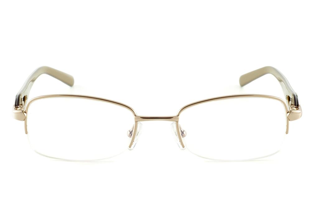 Óculos Ilusion dourado em nylon com haste prata/areia flexível de mola