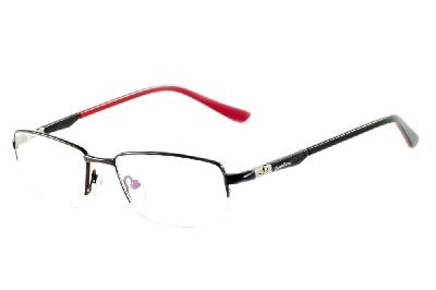 Óculos Ilusion metal preto com haste vermelha flexível de mola 180 graus