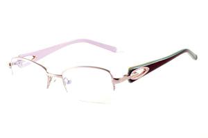 Armação de grau oval óculos Ilusion metal rosê em nylon haste colorida strass cristal para mulheres