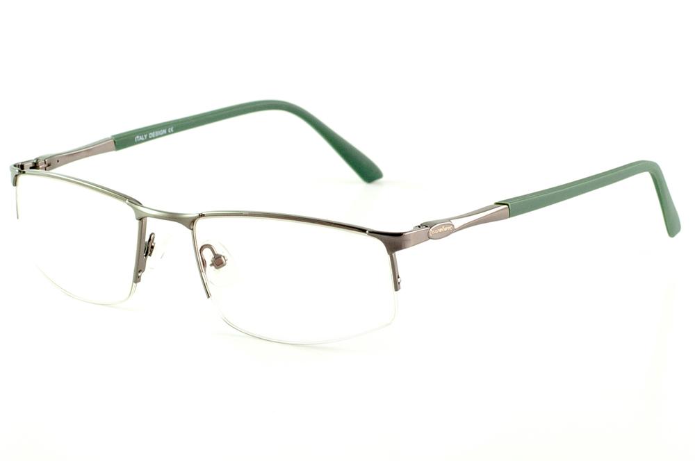 Óculos Ilusion J00577 metal cinza haste verde