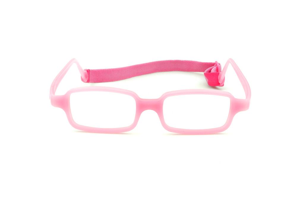 Armação de grau para menina Óculos infantil Miraflex Rosa em silicone New Baby 2 para 3 a 7 anos