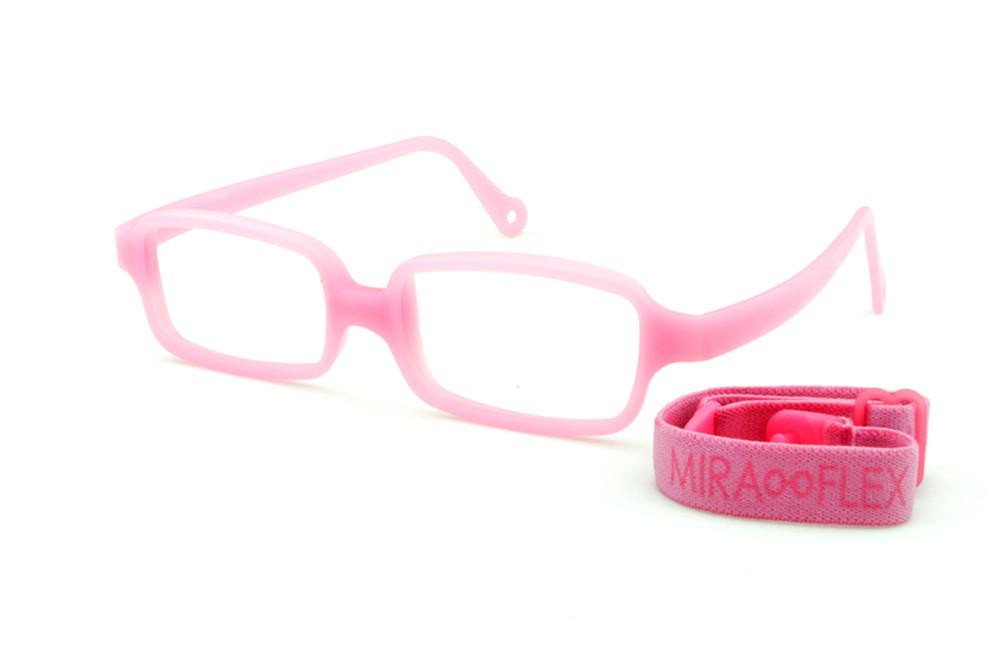 Óculos Miraflex infantil de silicone rosa para meninas de 6 a 10 anos
