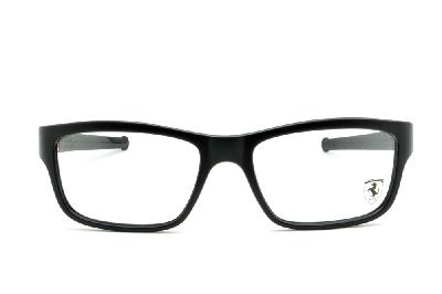 Óculos Oakley OX 8034 Marshal em acetato preto fosco com haste em detalhe vermelho - EDIÇÃO FERRARI