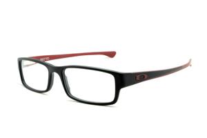 Óculos Oakley OX 1066 Servo em acetato preto fosco com haste vermelho queimado