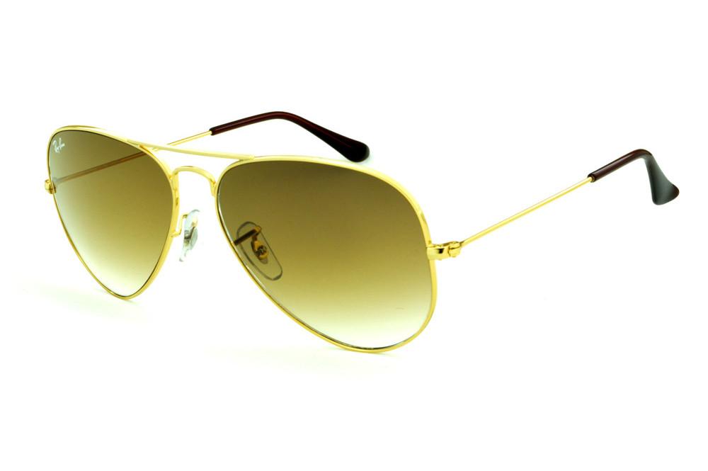 Óculos Ray-Ban Aviador RB3025 dourado lente marrom degradê