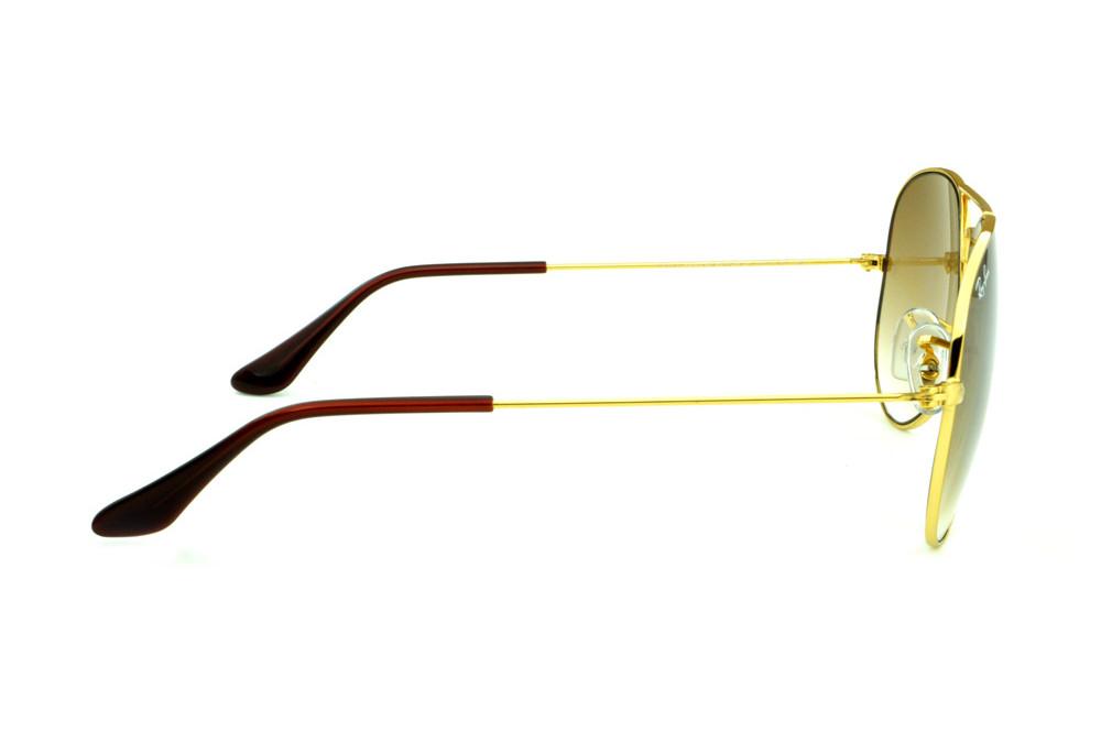 Óculos Ray-Ban Aviador RB 3025 dourado lente marrom degradê tamanho 58