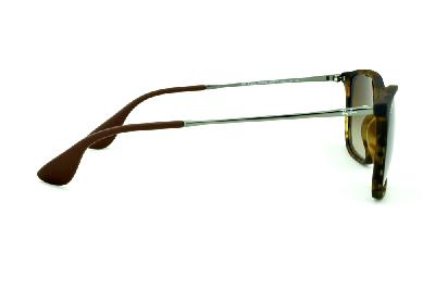 Óculos de sol Ray-Ban Chris acetato marrom tartaruga fosco com lente degradê