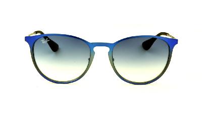 Óculos Ray-Ban Erika Metal azul e cinza com lente degradê