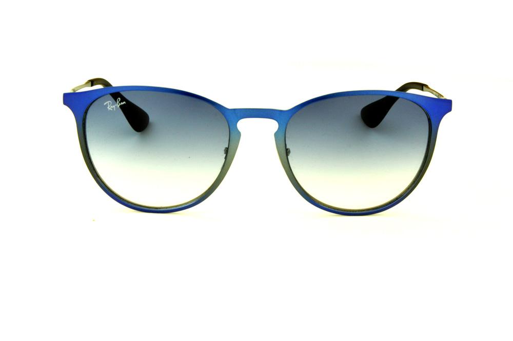 Óculos Ray-Ban Erika Metal azul e cinza com lente degradê