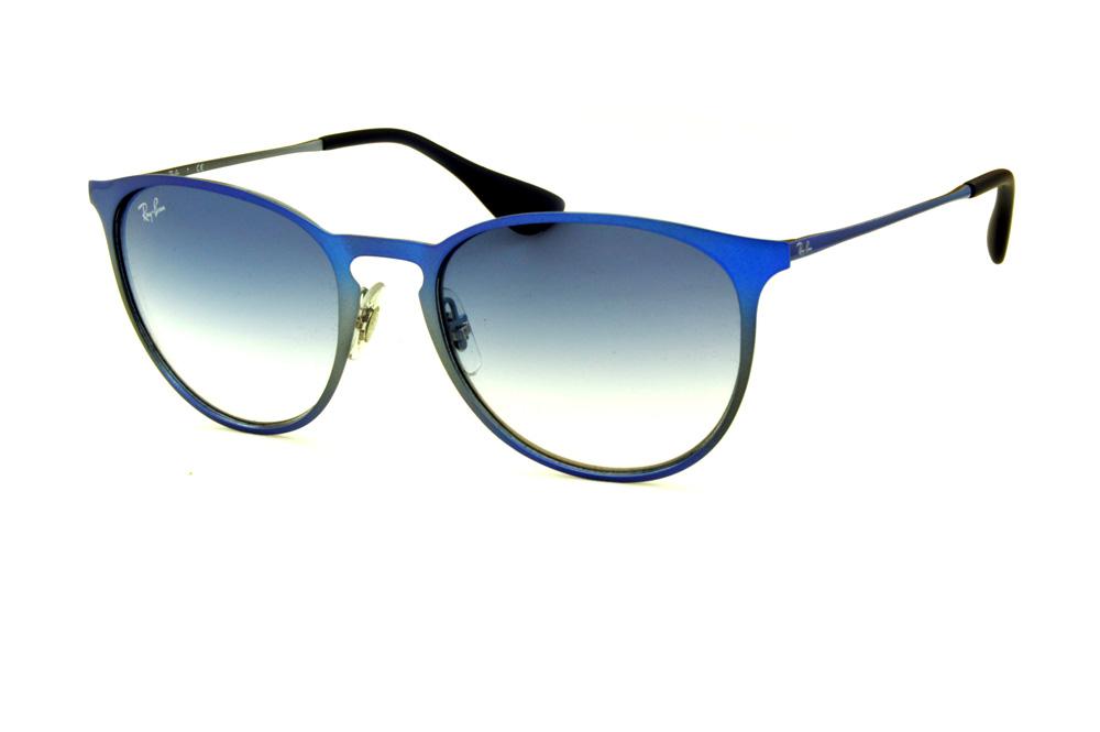 Óculos Ray-Ban Erika Metal RB3539 azul e cinza lente degradê