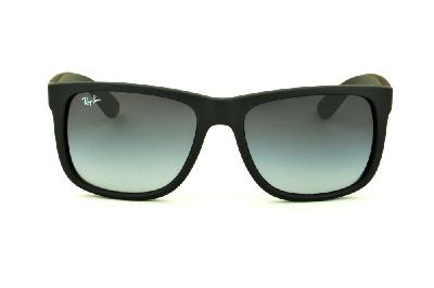 Óculos de sol Ray-Ban Justin acetato preto fosco com lente degradê