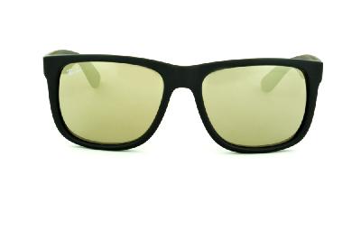 Óculos Ray-Ban Justin RB 4165 Preto fosco com lente semi espelhada dourada