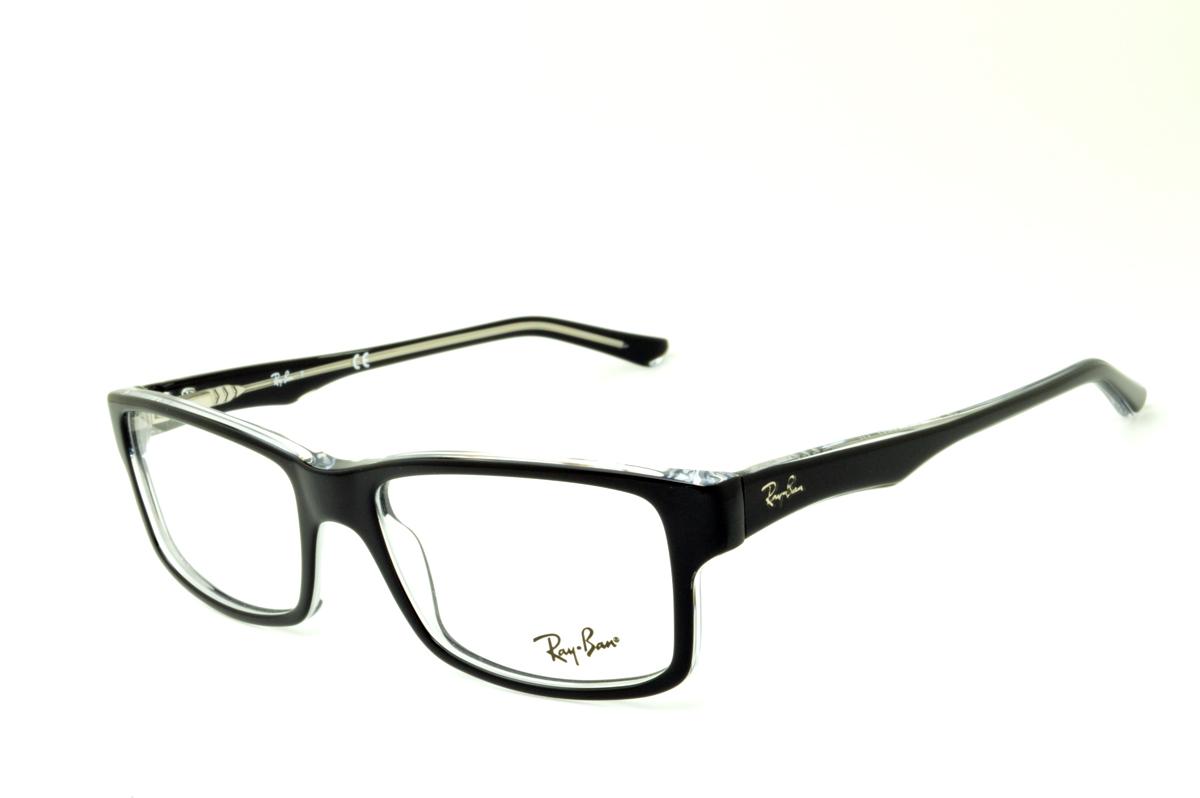 Óculos de Grau Ray-Ban Quadrado Preto Transparente Retangular