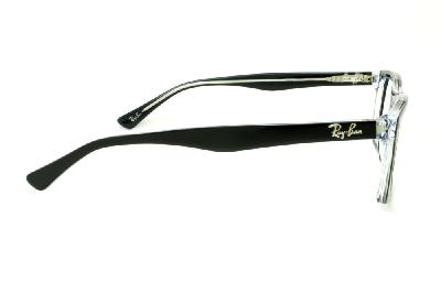 Óculos Ray-Ban Preto e Transparente com haste flexível de mola