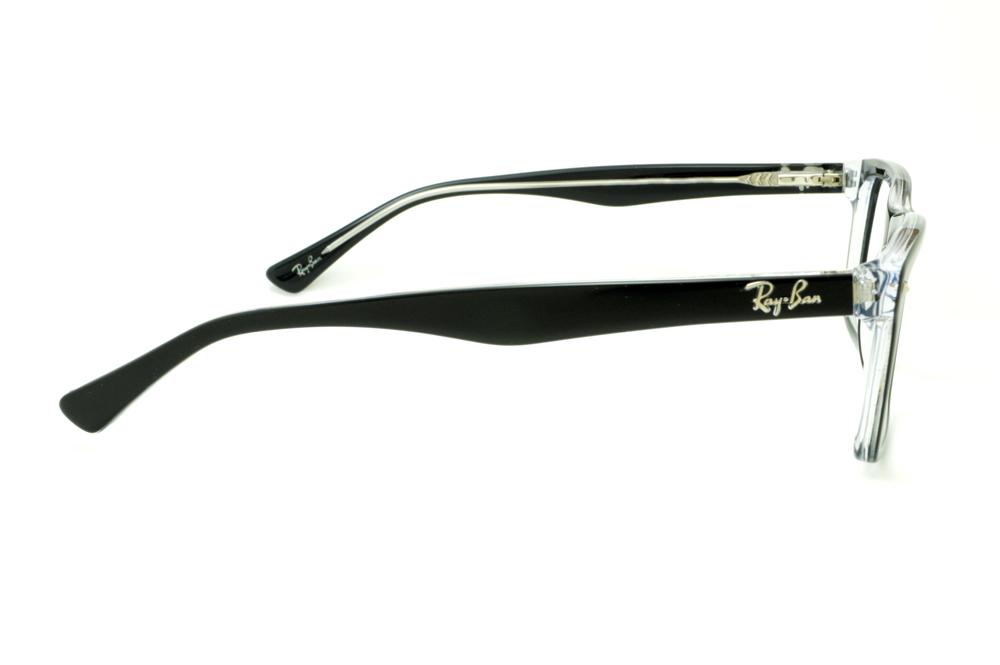 Óculos Ray-Ban Preto e Transparente com haste flexível de mola
