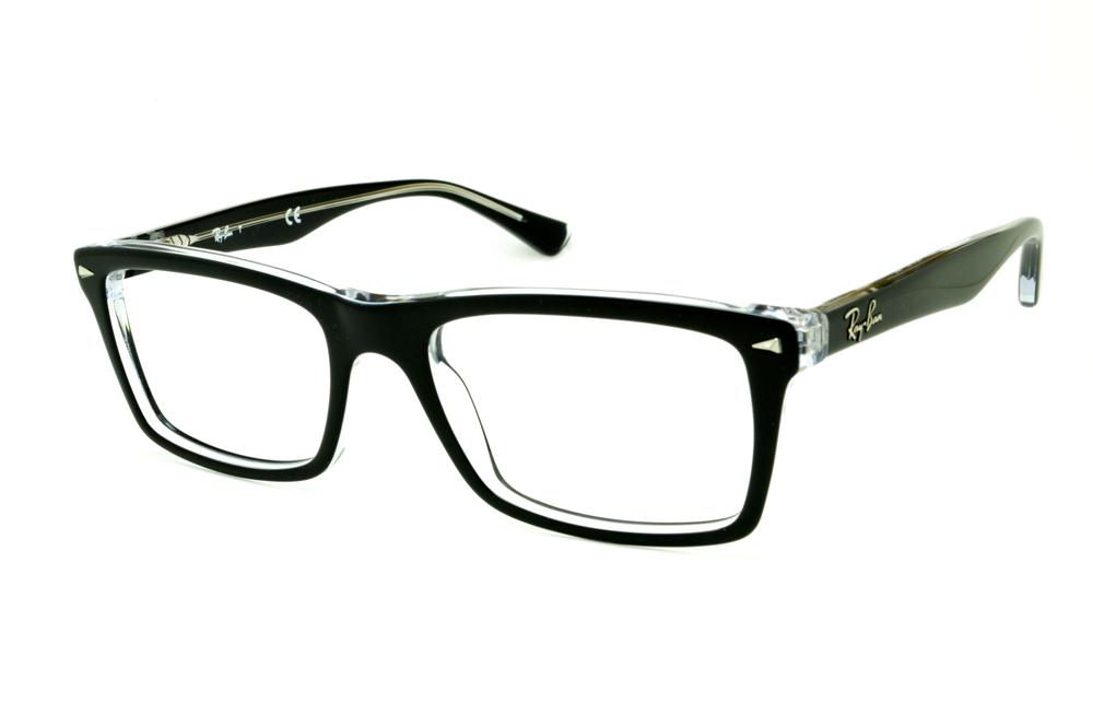 Óculos Ray-Ban RB5287 Preto e Transparente haste flexível de mola