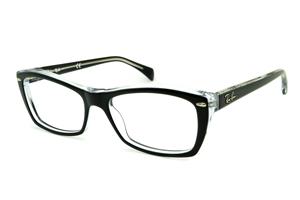 Óculos de grau Ray-Ban acetato preto e transparente para homens e mulheres 